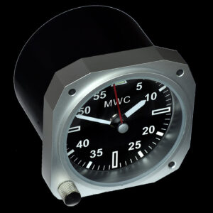 Limited Edition Replica Cockpit / Desk Clock in Aluminium Finish – Zwart