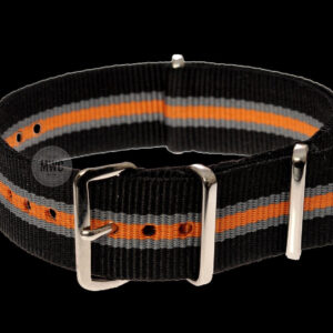 22mm Black, Grey and Tangerine NATO Militair Horloge Strap