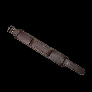 Brown 1950s Pattern 18mm Leather Militair Horloge Strap with