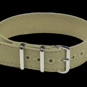 Retro Pattern 18mm Canvas Militair Horloge Strap in Khaki