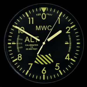 MWC Limited Edition Altimeter Wall Clock with High Visibility Dial,