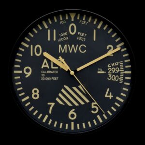 MWC Limited Edition Altimeter Wall Clock with Retro Pattern Dial and