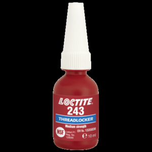 V-tech VT 843, Loctite 243 Blue, and Everbuild GP Blue Thread Lock to