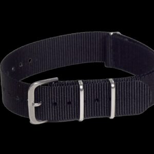 18mm Black NATO Militair Horloge Strap with Matt Stainless Fasteners