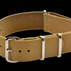 18mm Light Brown Leather NATO Militair Horloge Strap