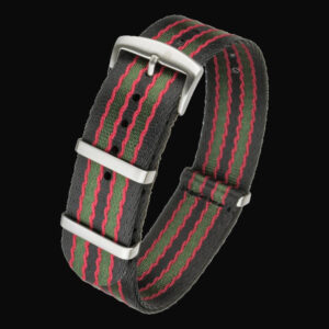 Superior 22mm Black, Red and Olive Green NATO Militair Horlo