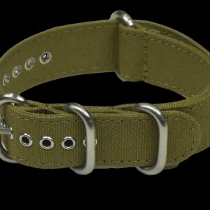 Army Green 20mm Retro Pattern Canvas One Piece Strap – Authe