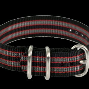 18mm black, Red and Grey Zulu Militair Horloge Strap