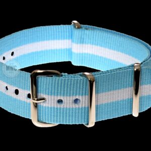 20mm Blue and White NATO Militair Horloge Strap / Argentina, Bavaria
