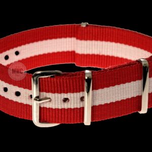 20mm “Red and White” NATO Militair Horloge Strap