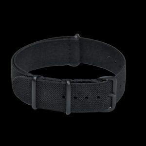 20mm Elasticated Black NATO Militair Horloge Strap with PVD Buckles