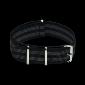 20mm Elasticated “Bond” Black and Grey NATO Militair Horloge Strap
