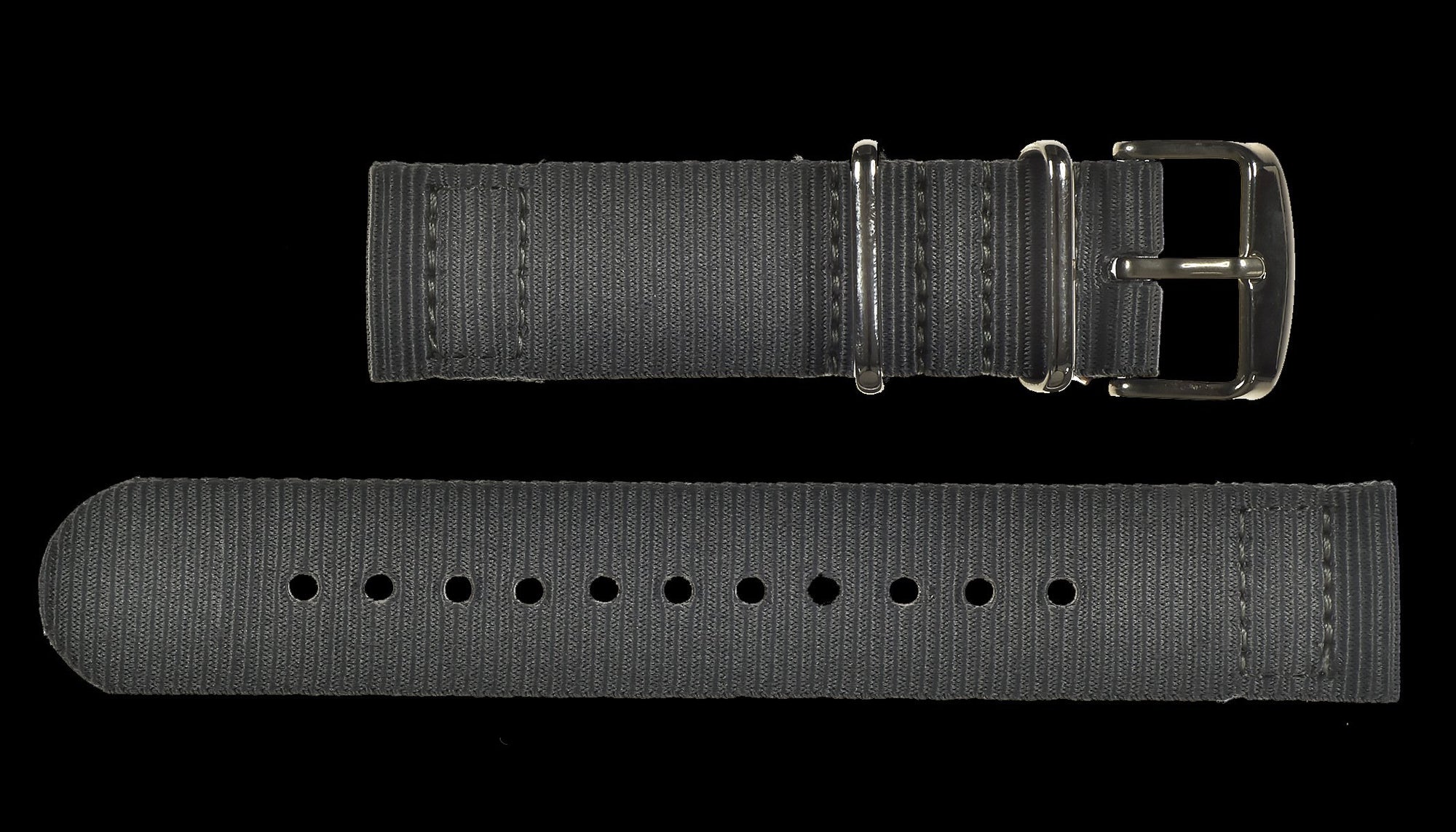2 Piece 22mm Grey NATO Militair Horloge Strap in Ballistic Nylon with – Grijs