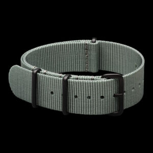 20mm Grey NATO Horloge Strap with PVD Black roestvrij staal Covert