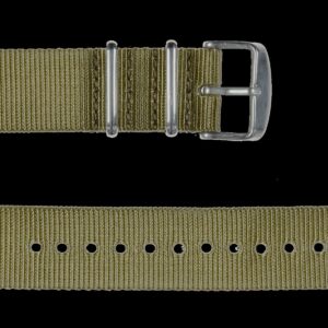 2 Piece 18mm Khaki NATO Militair Horloge Strap in Ballistic Nylon