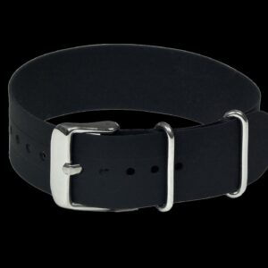 18mm Black Silicone/Rubber NATO Militair Horloge Strap