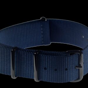 20mm Navy Blue NATO Horloge Strap with Covert PVD Black Buckles