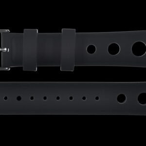 MWC Black Silicone Rally Pattern Horloge Strap Suitable for a Wide