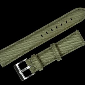 18mm Olive Green Sailcloth CORDURA® Horlogestrap – Authentie