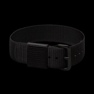 18mm 1980s U.S Pattern Black Militair Horloge Strap with PVD Steel