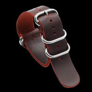 24mm Red/Oxblood High Grade Saddle Leather Zulu Militair Hor
