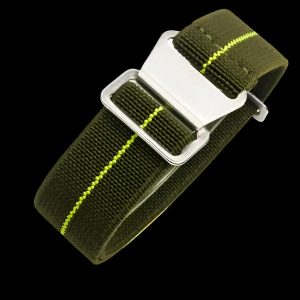 18mm Elasticated French Navy and Special Forces Strap in Green with a – Groen