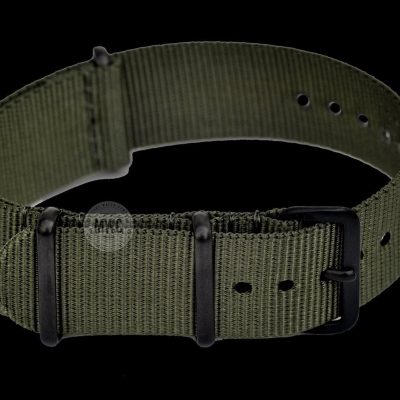 18mm Olive NATO Militair Horloge Strap with zwart PVD fittings