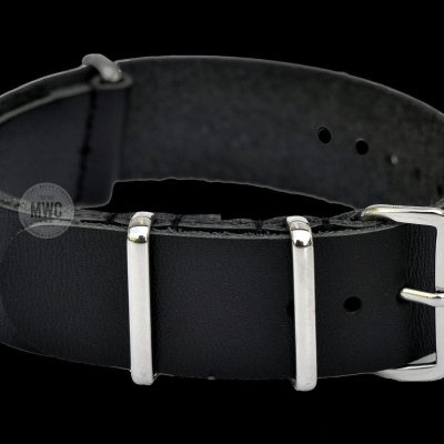 20mm Black Leather NATO Militair Horloge Strap