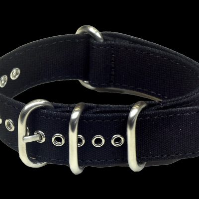 Black 22mm Retro Pattern Canvas One Piece Strap – Authentiek