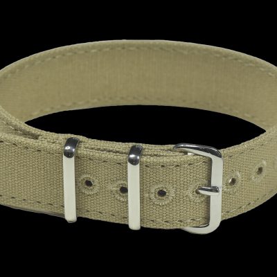 Retro Pattern 18mm Canvas Militair Horloge Strap in Khaki