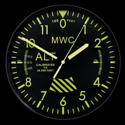 MWC Limited Edition Altimeter Wall Clock with High Visibility Dial,