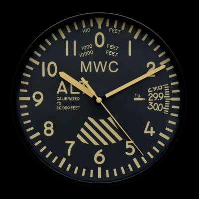 MWC Limited Edition Altimeter Wall Clock with Retro Pattern Dial and