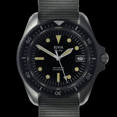 ELVIA Automatisch militaire duikhorloge Horloge with saffierglas and – NATO strap