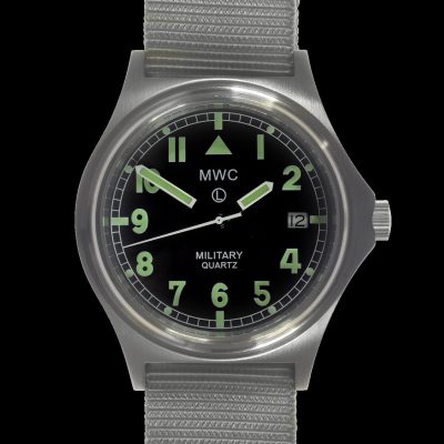 MWC G10 100m waterbestendig Militair Horloge in roestvrij staal Satin – Wit