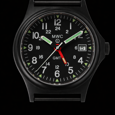 MWC GMT (Dual Time Zone) 200m/660ft waterbestendig Militair Horloge – Zwart