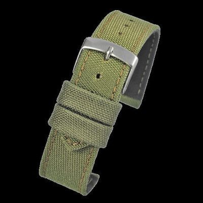 2 Piece Retro Pattern 24mm Canvas Militair Horloge Strap in Olive