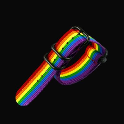 20mm LGBT Rainbow Zulu NATO Militair Horloge Strap in Ballistic Nylon