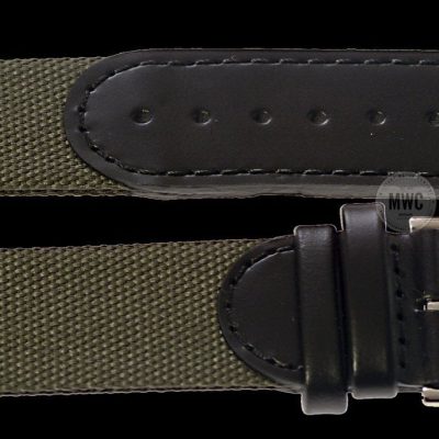 MWC 18mm Retro Leather and Fabric Combination Horloge Strap