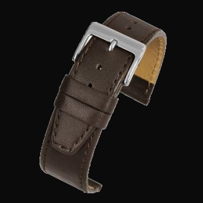 18mm High Quality Brown Calf Leather Horloge Strap with Soft Nubuck