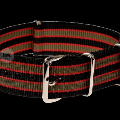 18mm Black, Red and Olive Green NATO Militair Horloge Strap
