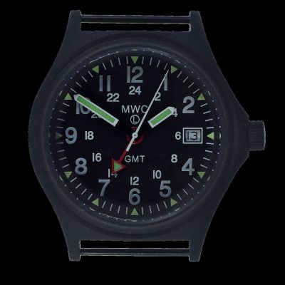 MWC GMT (Dual Time Zone) 100m waterbestendig Militair Horloge in – Zwart