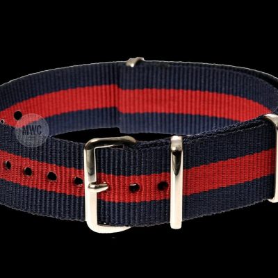 20mm Red and Navy NATO Militair Horloge Strap