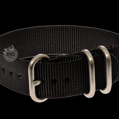 20mm Black Zulu Pattern Nylon Militair Horloge Strap