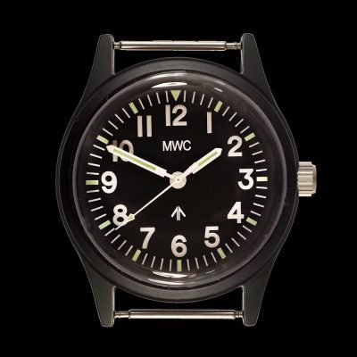 MWC Classic 1960s/70s Matt Black European Pattern Militair Horloge