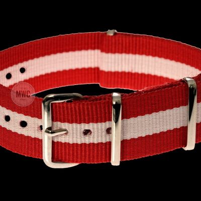 20mm “Red and White” NATO Militair Horloge Strap