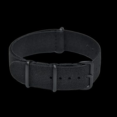 20mm Elasticated Black NATO Militair Horloge Strap with PVD Buckles