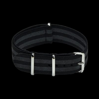 20mm Elasticated “Bond” Black and Grey NATO Militair Horloge Strap