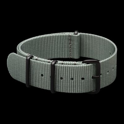 20mm Grey NATO Horloge Strap with PVD Black roestvrij staal Covert