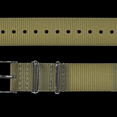 2 Piece 20mm Khaki NATO Militair Horloge Strap in Ballistic Nylon
