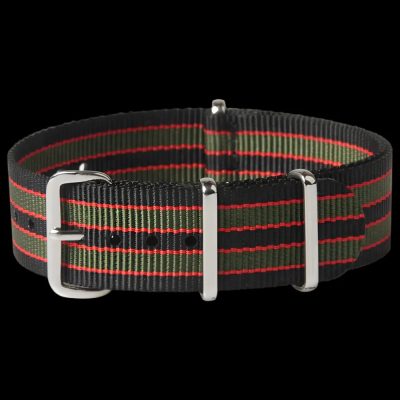 22mm Black, Red and Olive Green NATO Militair Horloge Strap